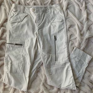 White Ralph Lauren Zippered Cargo Pants